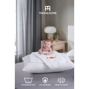 Teksnil Home |%100 Doğal Pamuk Sıvı Geçirmez Bebek Yastığı Antialerjik 35X45 cm