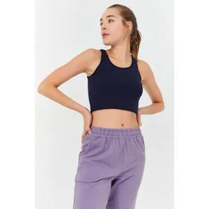 Indigo Basic Sıfır Kol Dar Kalıp U Yaka Kadın Crop Top Atlet - 97160