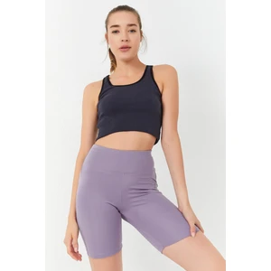 Antrasit Basic Sıfır Kol Dar Kalıp U Yaka Kadın Crop Top Atlet - 97162