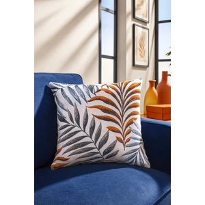 Duck Çiçekli Kırlent Kılıfı Kiremit Mavi 40X40