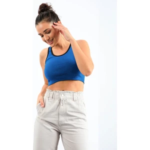 Turkuaz Basic Sıfır Kol Dar Kalıp U Yaka Kadın Crop Top Atlet - 97162