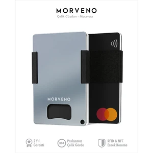 Metal Kartlık & Cüzdan - MACERACI - NFC & RFID Korumalı - Şişe Açacaklı - Paslanmaz Çelik - Siyah