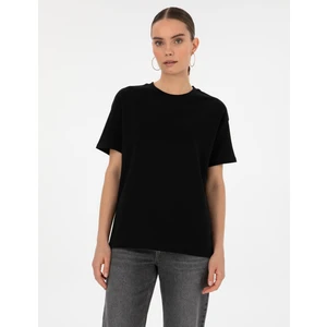 Pierre Cardin Kadın Siyah Oversize Basic Tişört 50316880-VR046