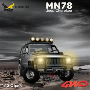 Mn Model MN78 1/12 Jeep Cherokee 4x4 Rc Model Crawler Offroad Truck Uzaktan Kumandalı Araba Rtr Gümüş+Dahili Işık Seti