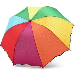 Gökkuşağı Renklerinde Şemsiye Mini  Puantiye Desenli Çanta Boy