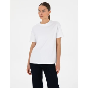 Pierre Cardin Kadın Beyaz Oversize Basic Tişört 50316880-VR013