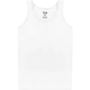 Kız Çocuk Atlet Ribana Kalın Askılı Dantel Detaylı (%100 Pamuk)