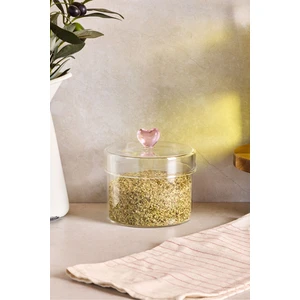 Hearts 450 ml Borosilikat Cam Kavanoz 10X8 cm