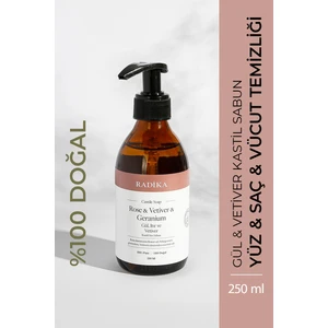 Radika Aromaterapi / Doğal Sıvı Kastil Sabun / Gül & Itır & Vetiver