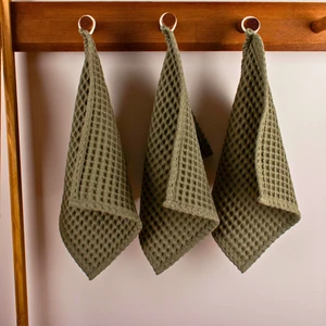 Lüks Mutfak Havlusu 3 Adet - Yüksek Kalite, 100% Pamuk, 30X30 Cm, Waffle Dokuma Washcloth Havlu