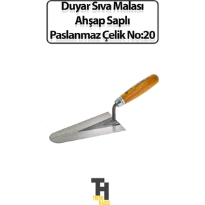 Duyar Sıva Malası Ahşap Saplı Paslanmaz Çelik No 20