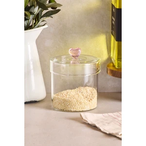 Hearts 600 ml Borosilikat Cam Kavanoz 10X10 cm