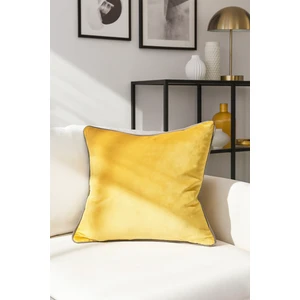 Biyeli Kadife Kırlent Kılıfı Gold 40X40