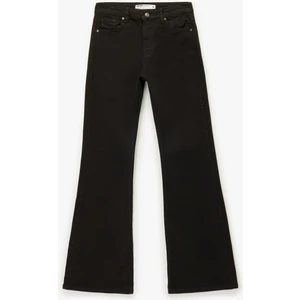 Yüksek Bel Dar Kalıp Pamuklu Ispanyol Paça Jean Pantolon - Flare Jeans