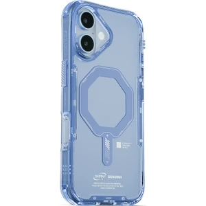 iPhone 17 Uyumlu Kılıf M-Safe Şarj Özellikli Şeffaf Airbag Skinarma Saido Mag-Charge Kapak Mavi