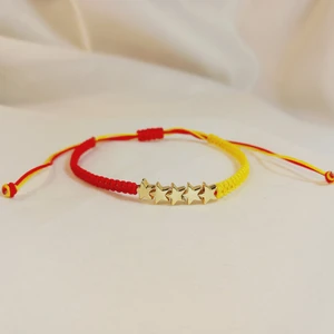 Crystal Atelier 5 Yıldızlı Galatasaray Sarı Kırmızı Taraftar Bilekliği, Unisex El Yapımı Ayarlanabilir Makrome Bileklik, Makrome Bileklik, Taraftar Bileklik, Maç Aksesuarı, Galatasaray Bileklik