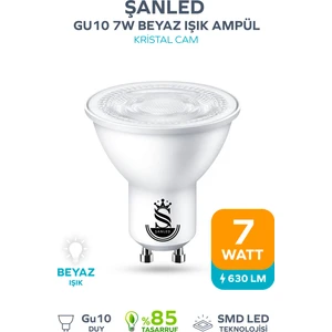 GU10 7W Beyaz Işık Ampül 1-4-5-10-20-30-50-100 Adet