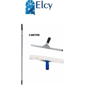 3 Metre Telekopik Uzayabilen Metal Sap 35 cm Cam Peluş ve Cam Çekçeği