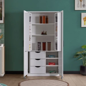 Kiler, Blesk 2 Kapaklı Büyük Erzak Kiler Mutfak Dolabı Beyaz