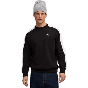 T7 Relaxed Crew Erkek Siyah Günlük Stil Sweatshirt 63343301