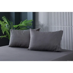 Cs Ilkim 2 Adet Antrasit Pamuklu Fermuarlı 50X70 cm Yastık Kılıfı