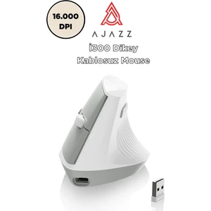 I300 Kablosuz Ergonomik Dikey Mouse- 84GR-SESSIZ Tıklama- 57° AÇI-16.000 Dpı