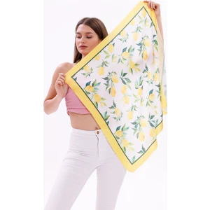Limon Desenli - Mersin Fular Bandana Şal Estascarf 70X70 cm