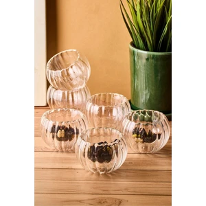 Bowy Line 6'lı Çift Cidarlı Cam Sosluk Reçellik Drajelik Lokumluk Kase 6,1x3,5 cm