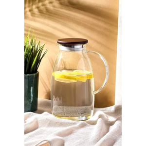 Savio Şeffaf Ahşap Kapaklı Wood Sürahi 2250 ml