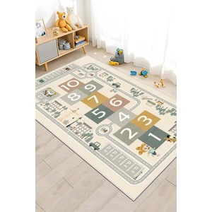 Makinede Yıkanabilir Kaymaz Taban Leke Tutmaz Yol Desenli Çocuk Odası Halısı Oyun Halısı