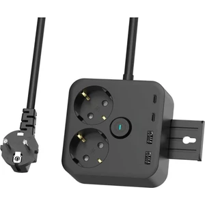 Akım Korumalı Priz 2x USB 2x Type-C Akım Korumalı 2'li Priz 1.4 mt Duvar Askılı Standlı Grup Priz