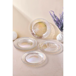 Boncukbağı Luster 6'lı 20 cm Cam Pasta Tabağı