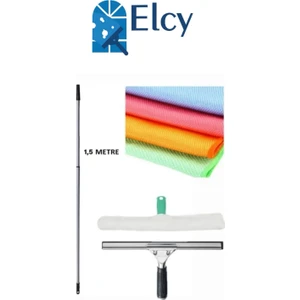 Cam Temizlik Seti Duş- Cam- Pencere- Ayna Cam Sileceği 35 cm Çekçek Peluş 4'lü Cam Bezi