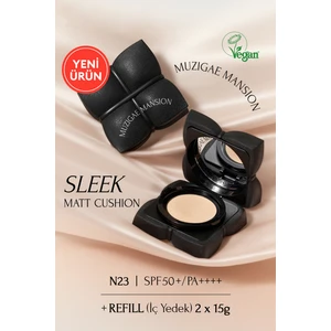 Kapatıcı, Mat Bitişli Cushion + Refill Muzıgae Mansıon Sleek Matt Cushion Set (No.23) SPF50+/PA++++