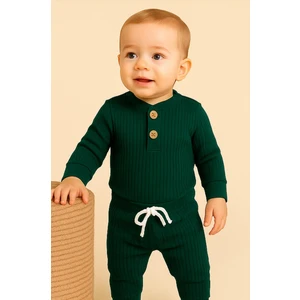 Unisex Basic Badili Alttan Çıtlı Fitilli Bebek Takım 3 Ay - 2 Yaş