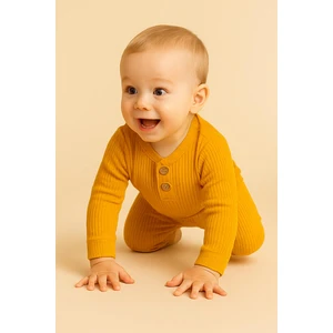 Unisex Basic Badili Alttan Çıtlı Fitilli Bebek Takım 3 Ay - 2 Yaş