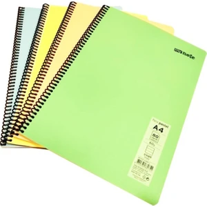 Flex Pastel Defter Pp Kapak Spiralli 80 Yp Çizgili 5 Li Set