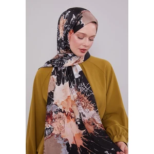 Siyah Batik Desen Twill Şal