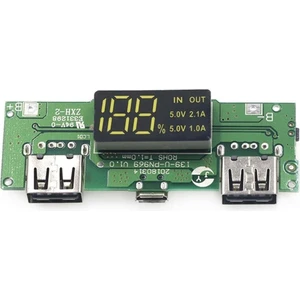 Weko WK-22851 Lityum Pil Powerbank Şarj Modülü Dijital Ekranlı Iki Port 5V-2.4A Powerbank Ekran Çıkış Devre Kartı