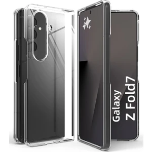 Samsung Galaxy Z Fold 7 Uyumlu Kılıf Köşe Korumalı Darbeye Dayanıklı Antişok Şeffaf Silikon Kapak