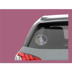 Altınuç Art Design 2 Adet 16X14 cm Hologram Renkli Osmanlı Tuğrası Logo Yazı Sticker Araç Tekne Duvar Jeep Oto Sticker