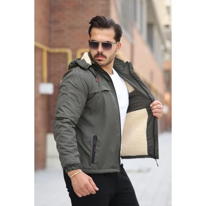 Erkek Içi Kürklü Su ve Rüzgar Geçirmez Kapüşonu Çıkarılabilir Kışlık Mont
