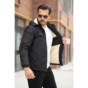 Erkek Içi Kürklü Su ve Rüzgar Geçirmez Kapüşonu Çıkarılabilir Kışlık Mont