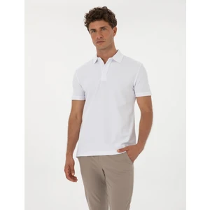 Pierre Cardin Erkek Beyaz Slim Fit %100 Pamuk Kıvrılmaz Amerikan Pike Polo Yaka Basic Tişört 50306154-VR013