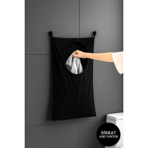 Kapı Arkası ve Duvar Asılabilir Kirli Çamaşır Sepeti – Siyah Fermuarlı, Oyuncak ve Çamaşır Organizer