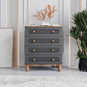 Milen 4 Çekmeceli Şifonyer Tamamı Mdf (Antrasit)