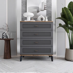 Libra 4 Çekmeceli Şifonyer Tamamı Mdf (Antrasit)