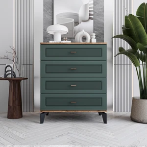 Libra 4 Çekmeceli Şifonyer Tamamı Mdf (Yeşil)