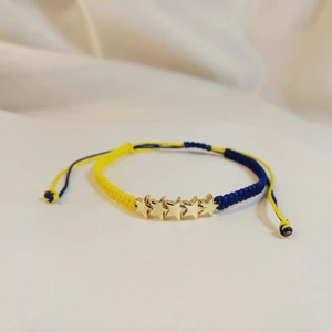 Crystal Atelier 5 Yıldızlı Fenerbahçe Sarı Lacivert Taraftar Bilekliği, Unisex El Yapımı Ayarlanabilir Makrome Bileklik, Makrome Bileklik, Taraftar Bileklik, Maç Aksesuarı, Fenerbahçe Bileklik