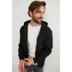 3 Iplik Fermuarlı Kanguru Cepli Sweatshirt